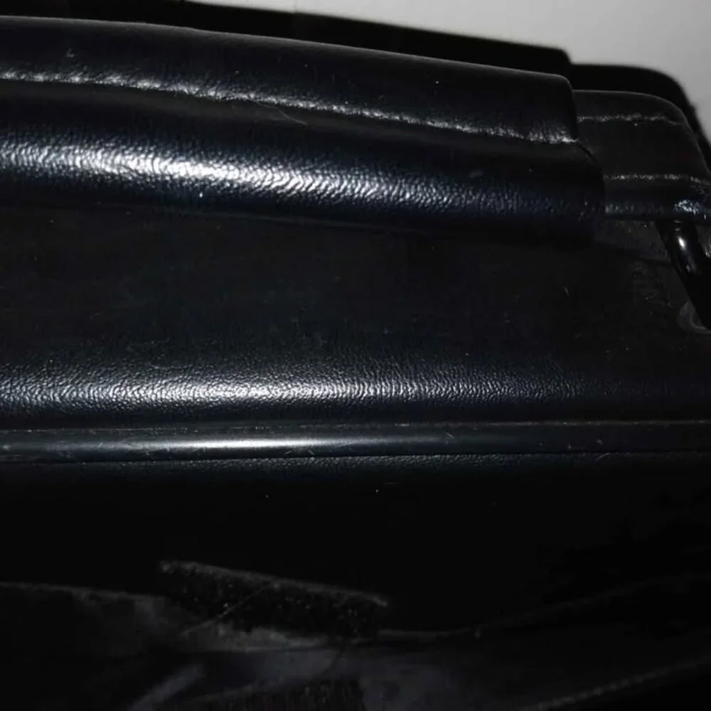Sumdex Black Leather Laptop Briefcase